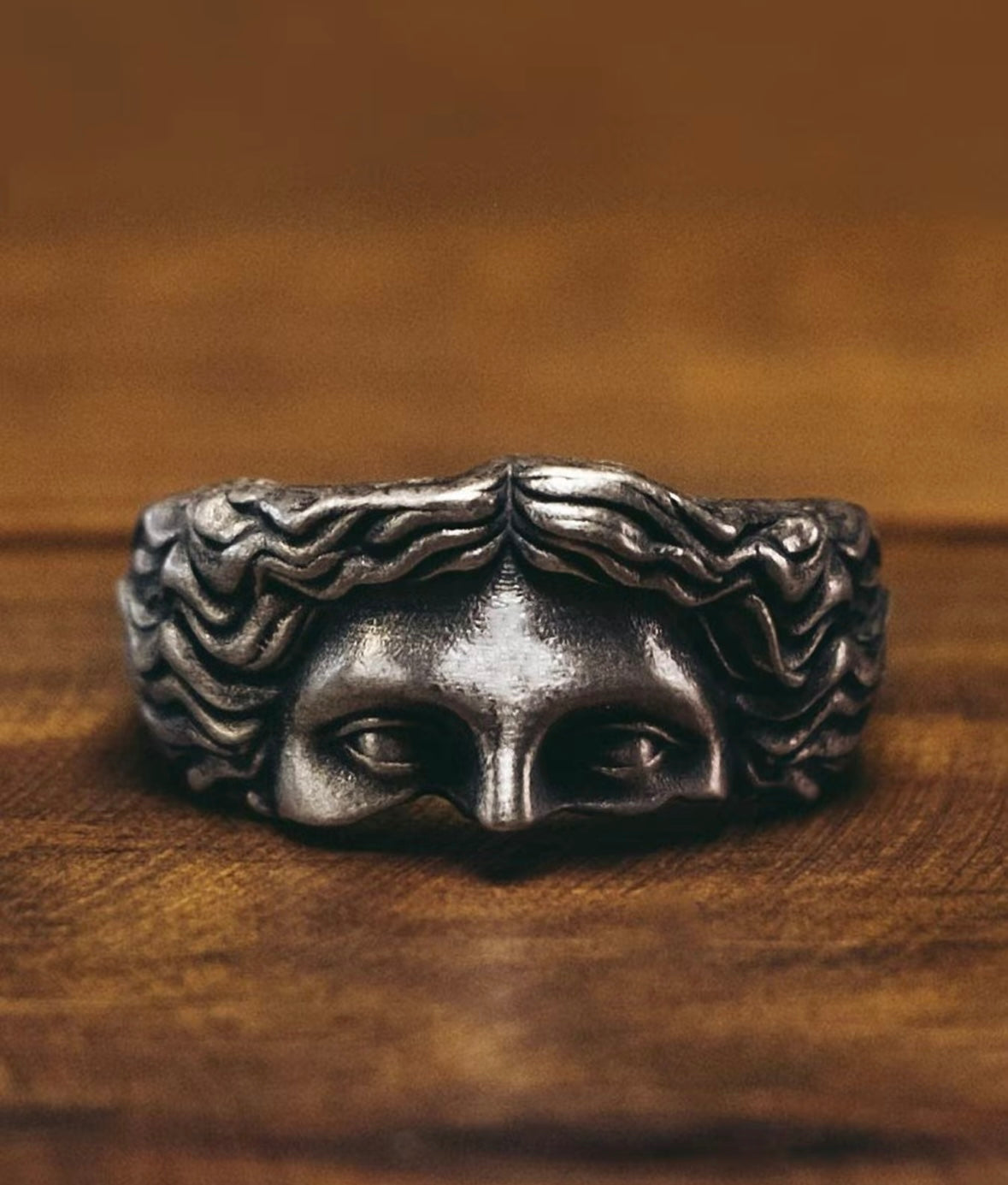 Vintage Goddess Mask Design Ring, Unique Rings, Punk Style Ring for Men & Women, Fashion Jewelry for Party, Daily Clothing Decor, Trendy All-match & Exquisite Jewelry for Birthday for Wife, Vintage Rings, Spellbound Statement Rings