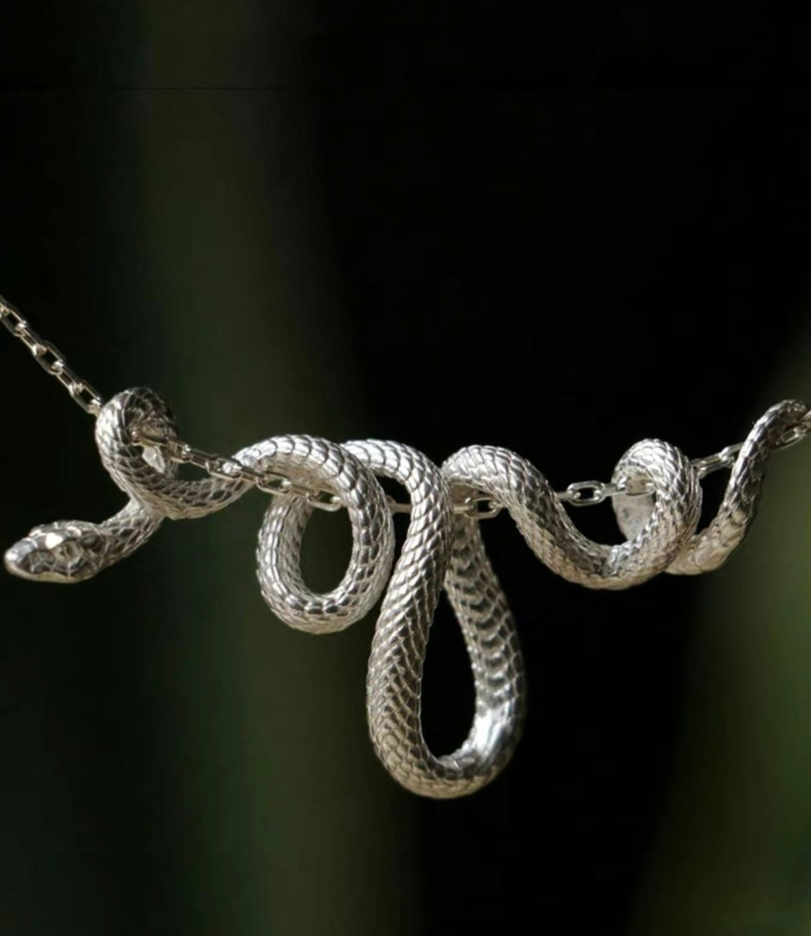 Style Snake Design Pendant Necklace, Fashionable Chain Necklace for Party, Daily Clothing Decor for Girl, Trendy All-match & Exquisite Jewelry