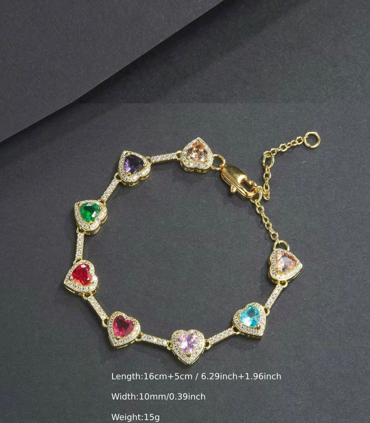 Heart Shaped Colorful Necklace,
Daily Wear Necklace, Elegant Rhinestone Decor High End Necklace for Women, Fashion Accessories for Party, Daily, Heart Design Necklace, Chic Fashionable Jewelry Accessories