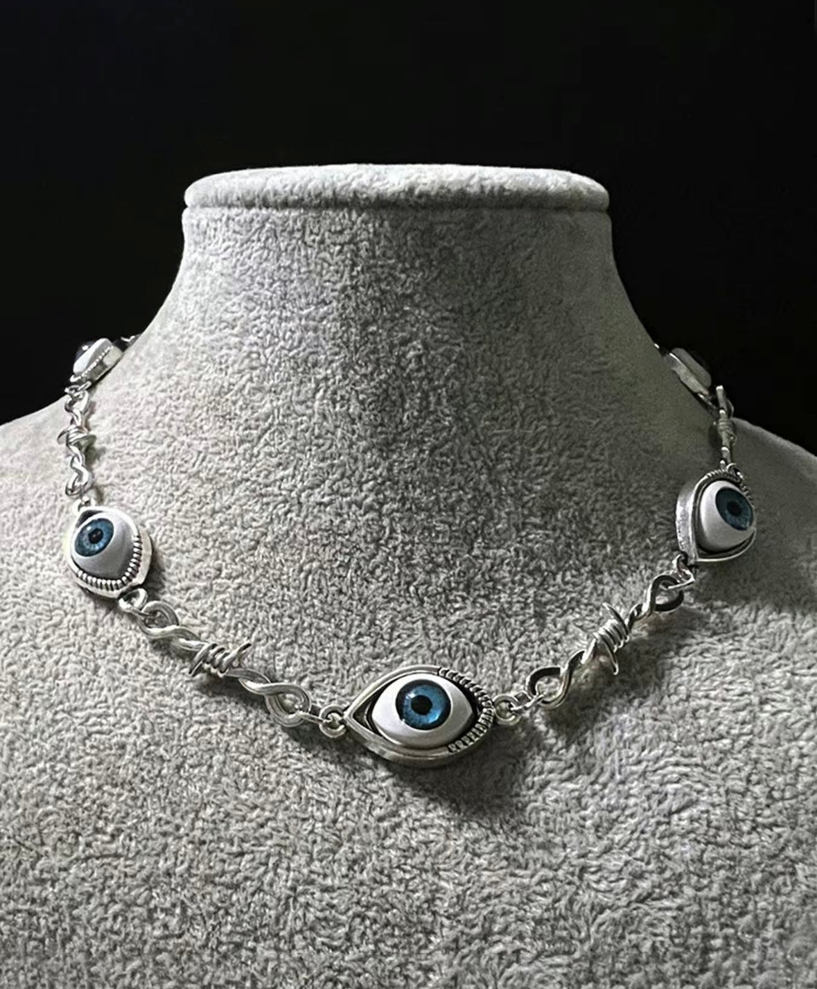 Street Style Eye & Thorn Design Chain Necklace, Punk Chain Necklace for Party, Daily Decor, Trendy All-match & Exquisite Goth Jewelry