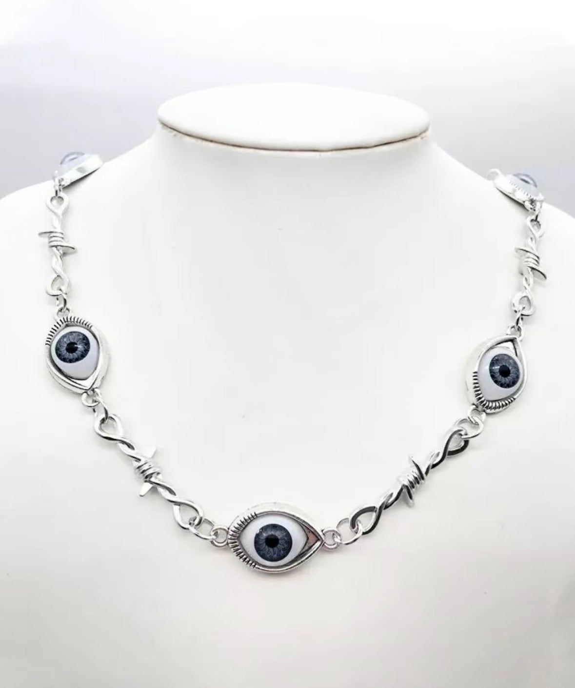 Street Style Eye & Thorn Design Chain Necklace, Punk Chain Necklace for Party, Daily Decor, Trendy All-match & Exquisite Goth Jewelry
