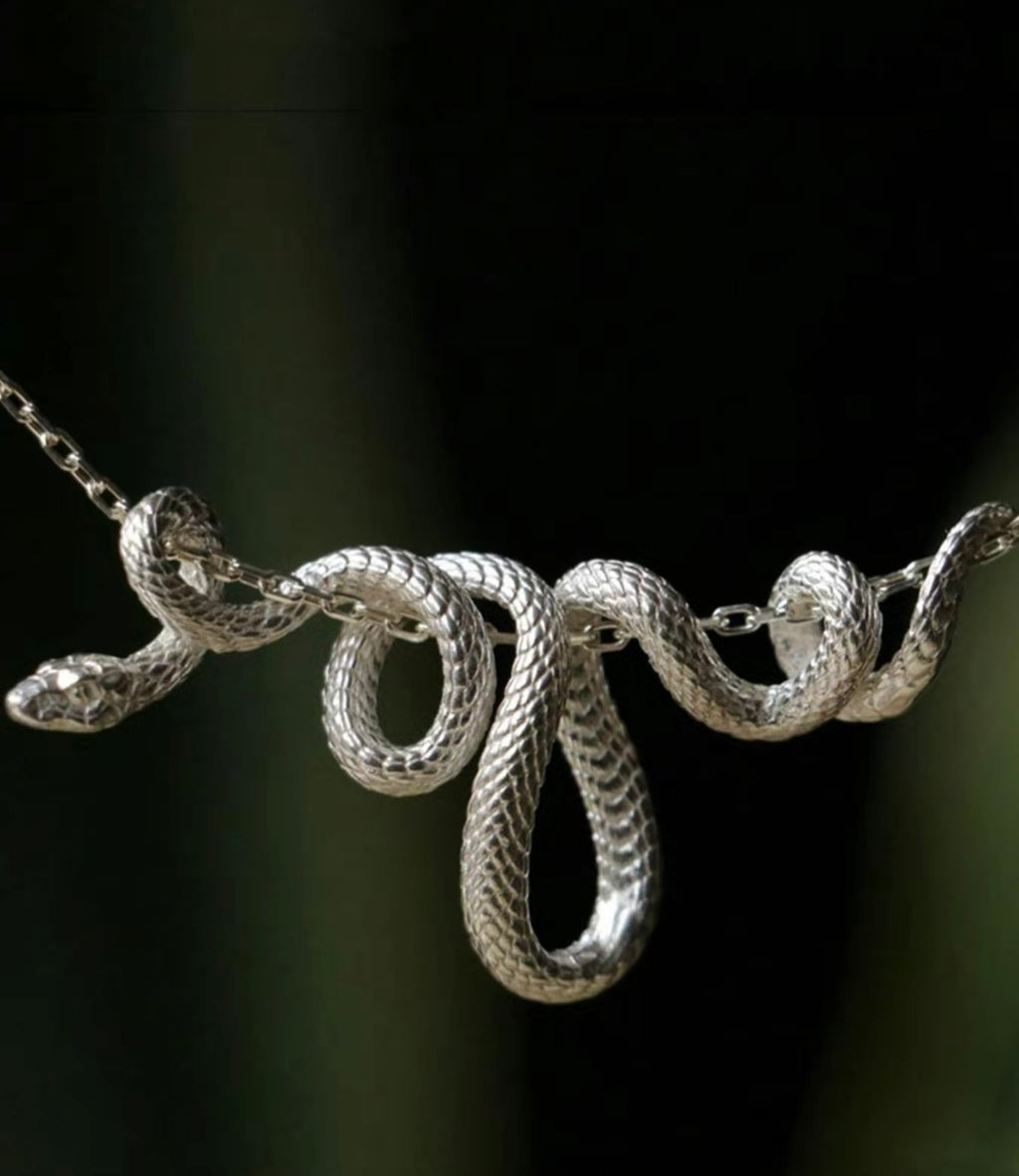 Style Snake Design Pendant Necklace, Fashionable Chain Necklace for Party, Daily Clothing Decor for Girl, Trendy All-match & Exquisite Jewelry