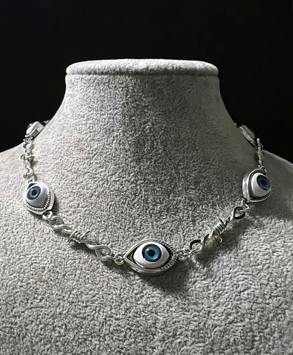 Street Style Eye & Thorn Design Chain Necklace, Punk Chain Necklace for Party, Daily Decor, Trendy All-match & Exquisite Goth Jewelry