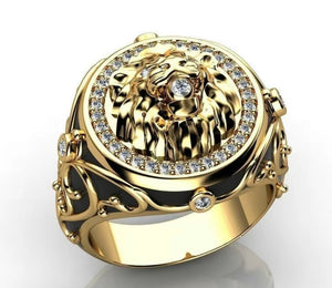 Zircon Inlaid Lion Ring - BL1 Ring