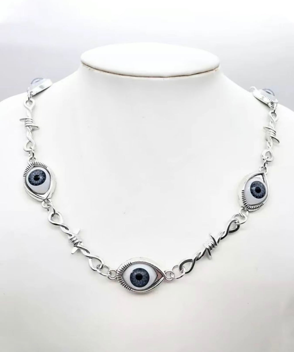 Street Style Eye & Thorn Design Chain Necklace, Punk Chain Necklace for Party, Daily Decor, Trendy All-match & Exquisite Goth Jewelry