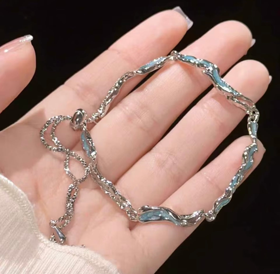 Shiny Pink Crystal Cherry Blossom Bracelets For Women Girls Sweet Moon Bow Flowers Zircon Bracelet Party Aesthetic Egirl Jewelry