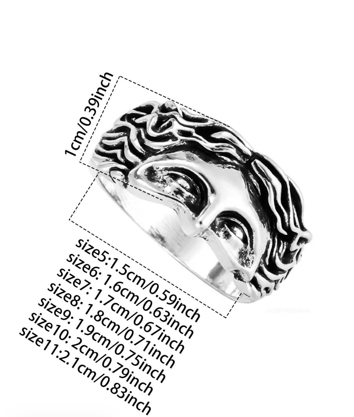 Vintage Goddess Mask Design Ring, Unique Rings, Punk Style Ring for Men & Women, Fashion Jewelry for Party, Daily Clothing Decor, Trendy All-match & Exquisite Jewelry for Birthday for Wife, Vintage Rings, Spellbound Statement Rings