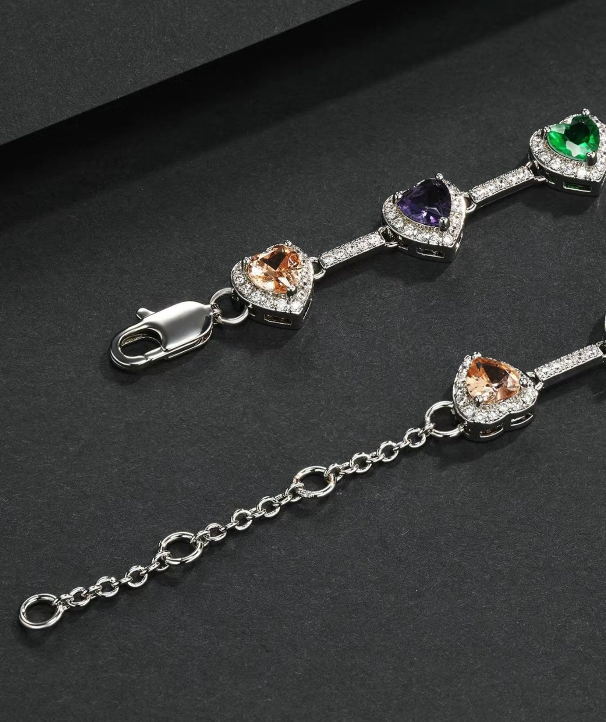 Heart Shaped Seven Colored Bracelet, Fashionable Cute Charms Bracelet for Women & Men, Trendy All-match & Exquisite Jewelry, Unique Gifts for Women, Charm Adjustable Slider Bracelets