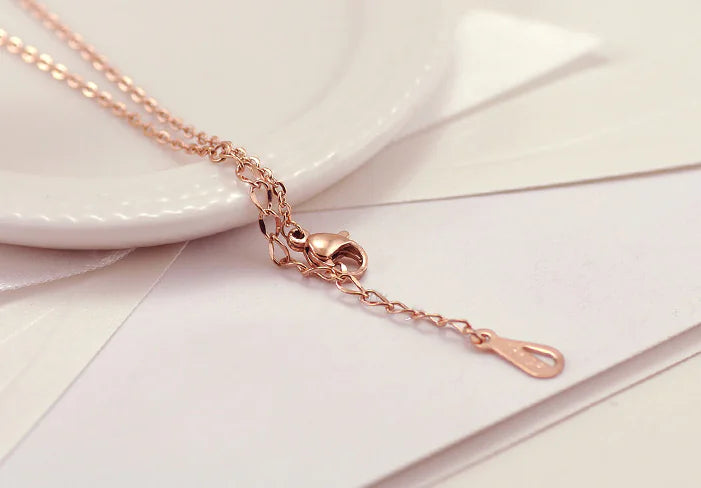 Totoro Necklace, Wealth Necklace, Rose Gold Titanium Steel