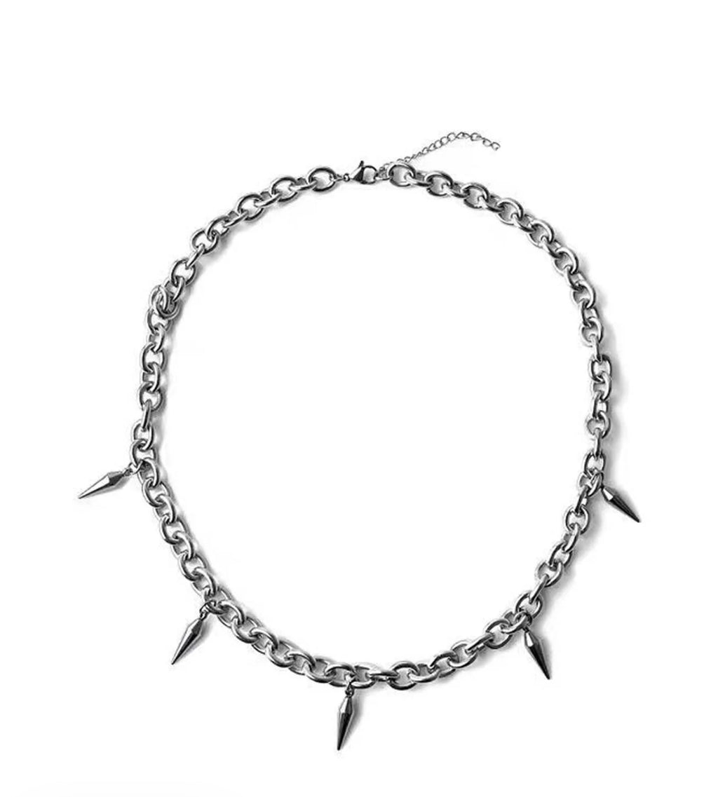 Punk Style Studded Decor Pendant Necklace, Fashionable Stainless Steel Jewelry for Party, Daily Clothing Decor, Trendy All-match & Exquisite Jewelry