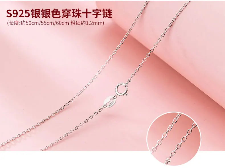 50cm 55cm 60cm Female Necklace For Women On Neck Silver 925 Chain Necklaces Women Pendant Girls Fashion Jewelry Minimalist Long