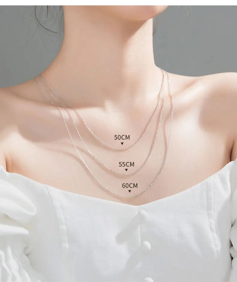 50cm 55cm 60cm Female Necklace For Women On Neck Silver 925 Chain Necklaces Women Pendant Girls Fashion Jewelry Minimalist Long