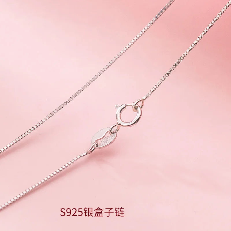 50cm 55cm 60cm Female Necklace For Women On Neck Silver 925 Chain Necklaces Women Pendant Girls Fashion Jewelry Minimalist Long
