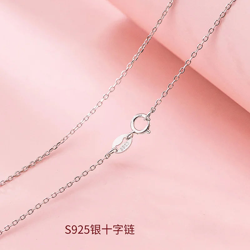 50cm 55cm 60cm Female Necklace For Women On Neck Silver 925 Chain Necklaces Women Pendant Girls Fashion Jewelry Minimalist Long