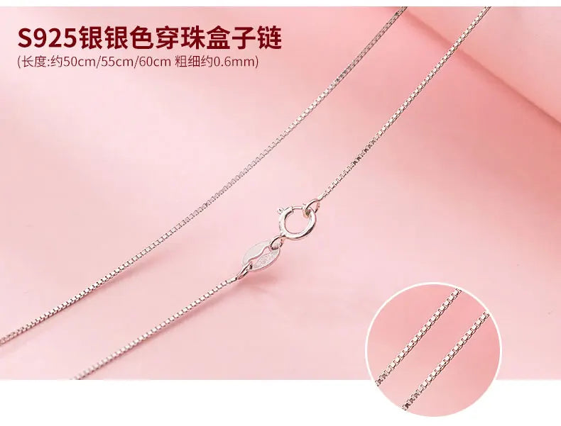 50cm 55cm 60cm Female Necklace For Women On Neck Silver 925 Chain Necklaces Women Pendant Girls Fashion Jewelry Minimalist Long