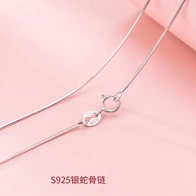 50cm 55cm 60cm Female Necklace For Women On Neck Silver 925 Chain Necklaces Women Pendant Girls Fashion Jewelry Minimalist Long