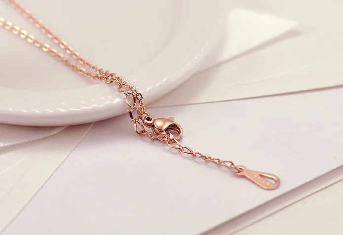 Totoro Necklace, Wealth Necklace, Rose Gold Titanium Steel