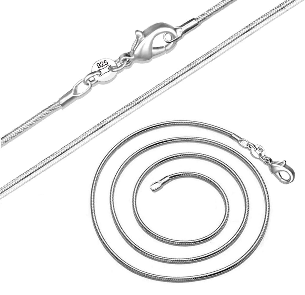 Goldenchen Fashion 925 Sterling Silver 1mm Snake Chain Necklace Jewelry Chain 16" - 30" for Men & Women (24 Inches)