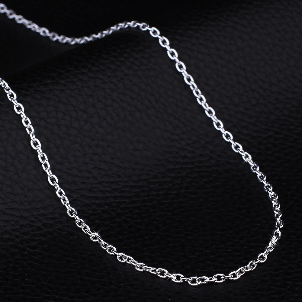 5pcs/lot 925 Sterling Silver Chain necklace,Fashion Men/Women DIY Jewelry Rolo Chain 1mm Necklace 16 18 20 22 24"