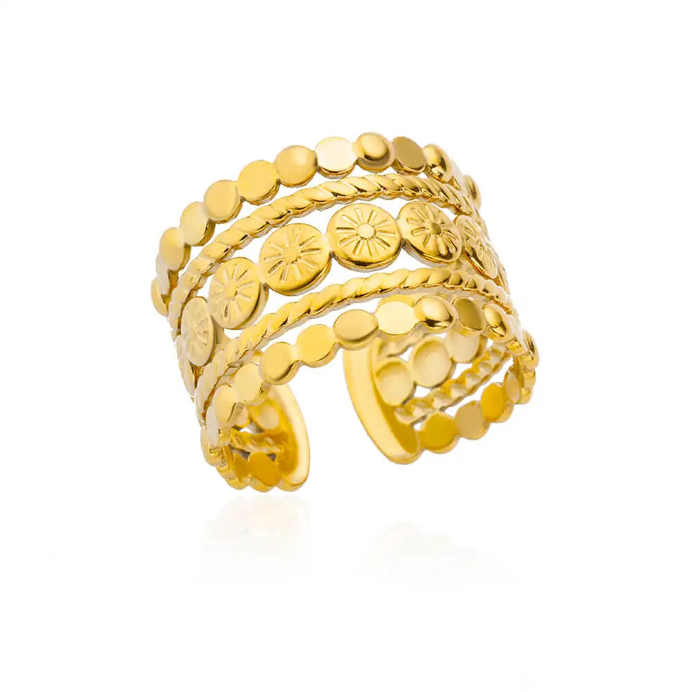 Gold Color Opening Couple Ring