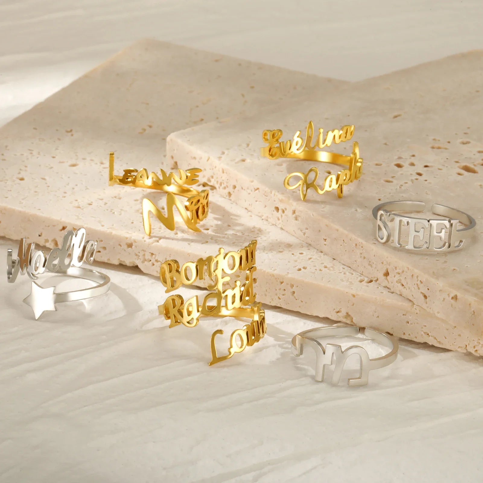 Rings Couple Gold Color