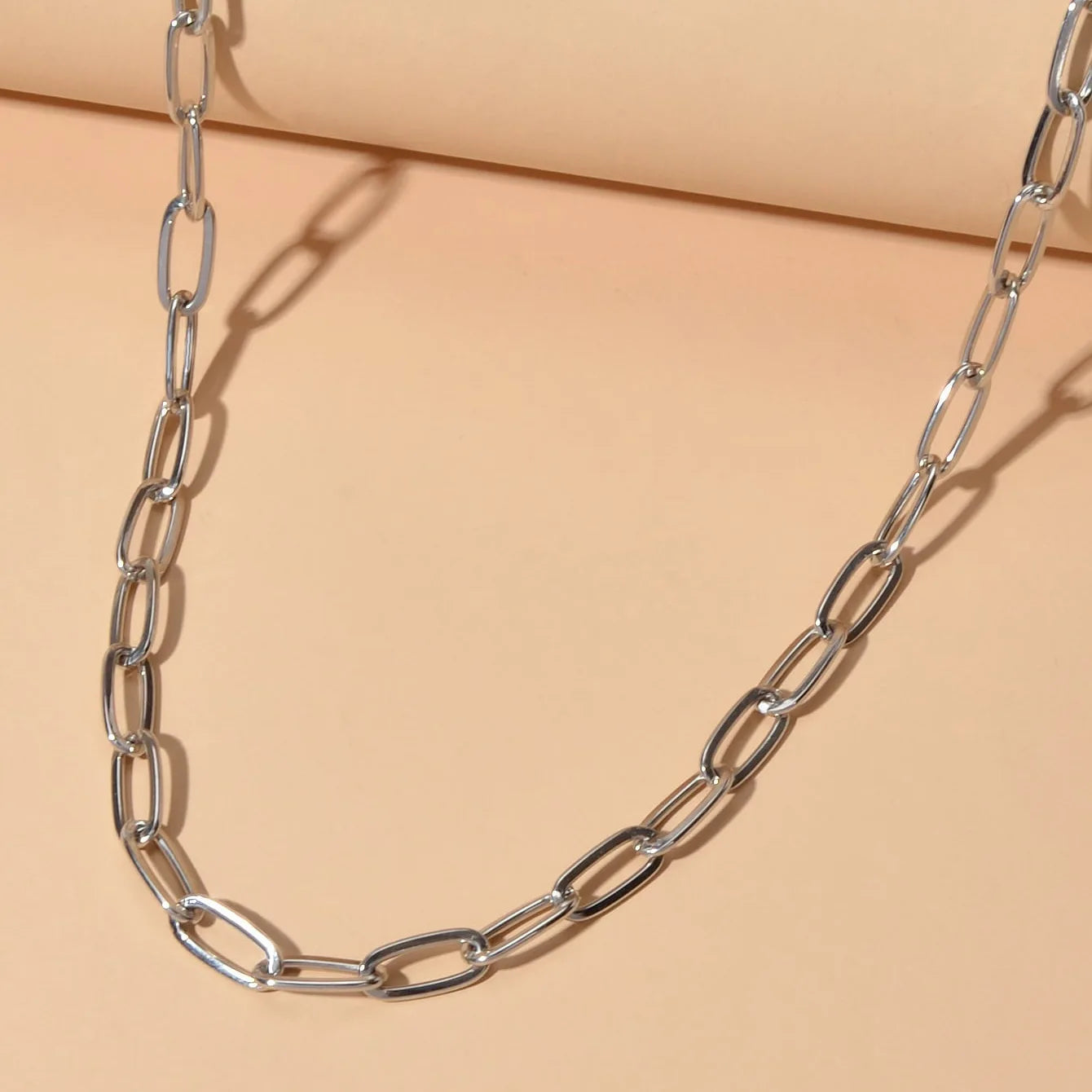 Simple Link Chain Necklace for Women Short Collar Jewelry New Fashion Chokers Necklaces Metal Accessories