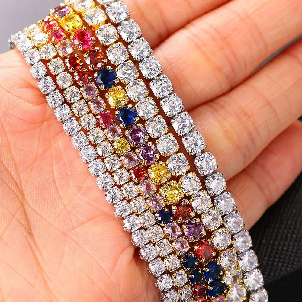 Hip Hop Iced Out Tennis Chain Necklace For Men Women Luxury Cubic Zircon Crystal Short Rock Neck Accessories Jewelry