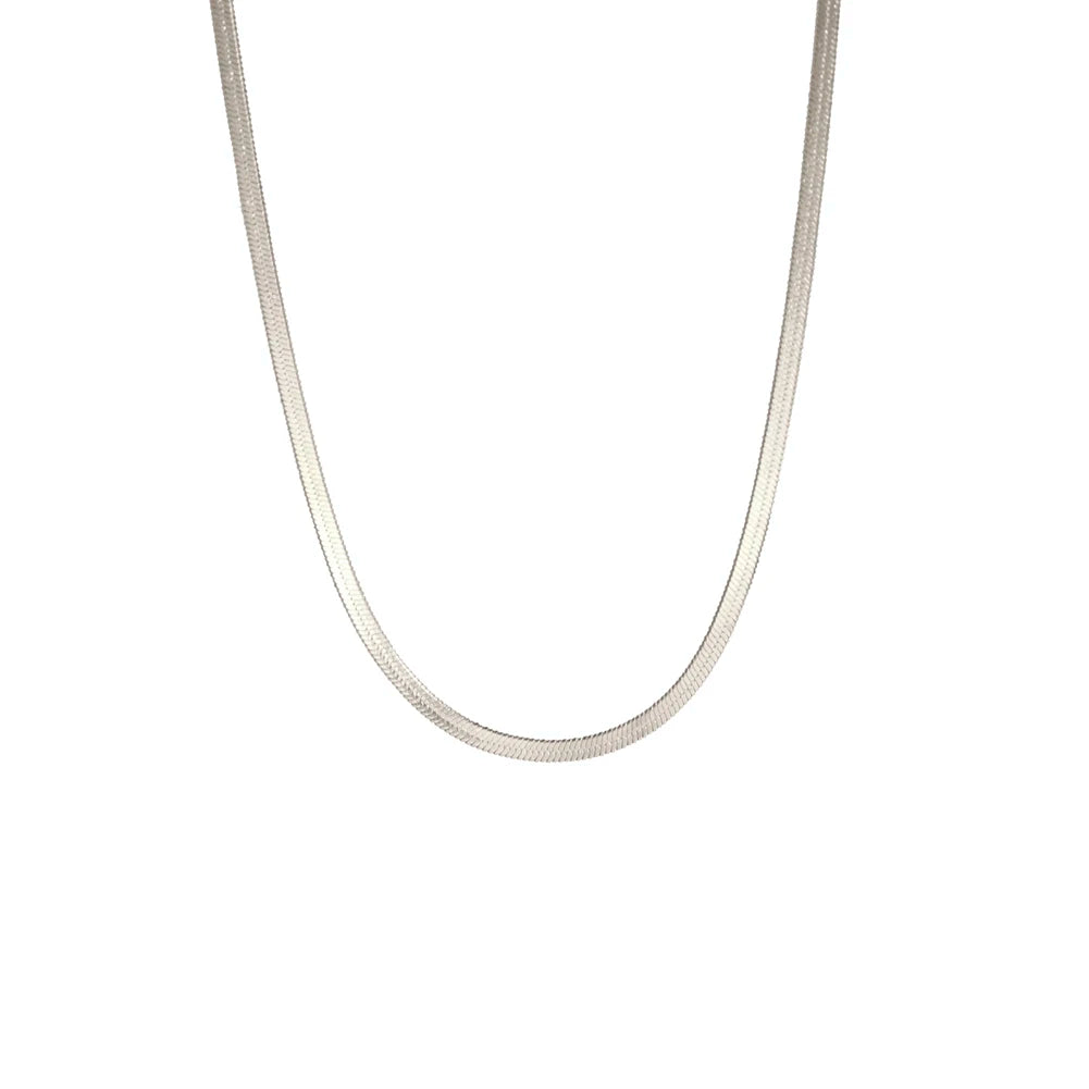 Hip Hop Snake Chain Necklace for Men New Fashion Stainless Steel Silver Color Necklace