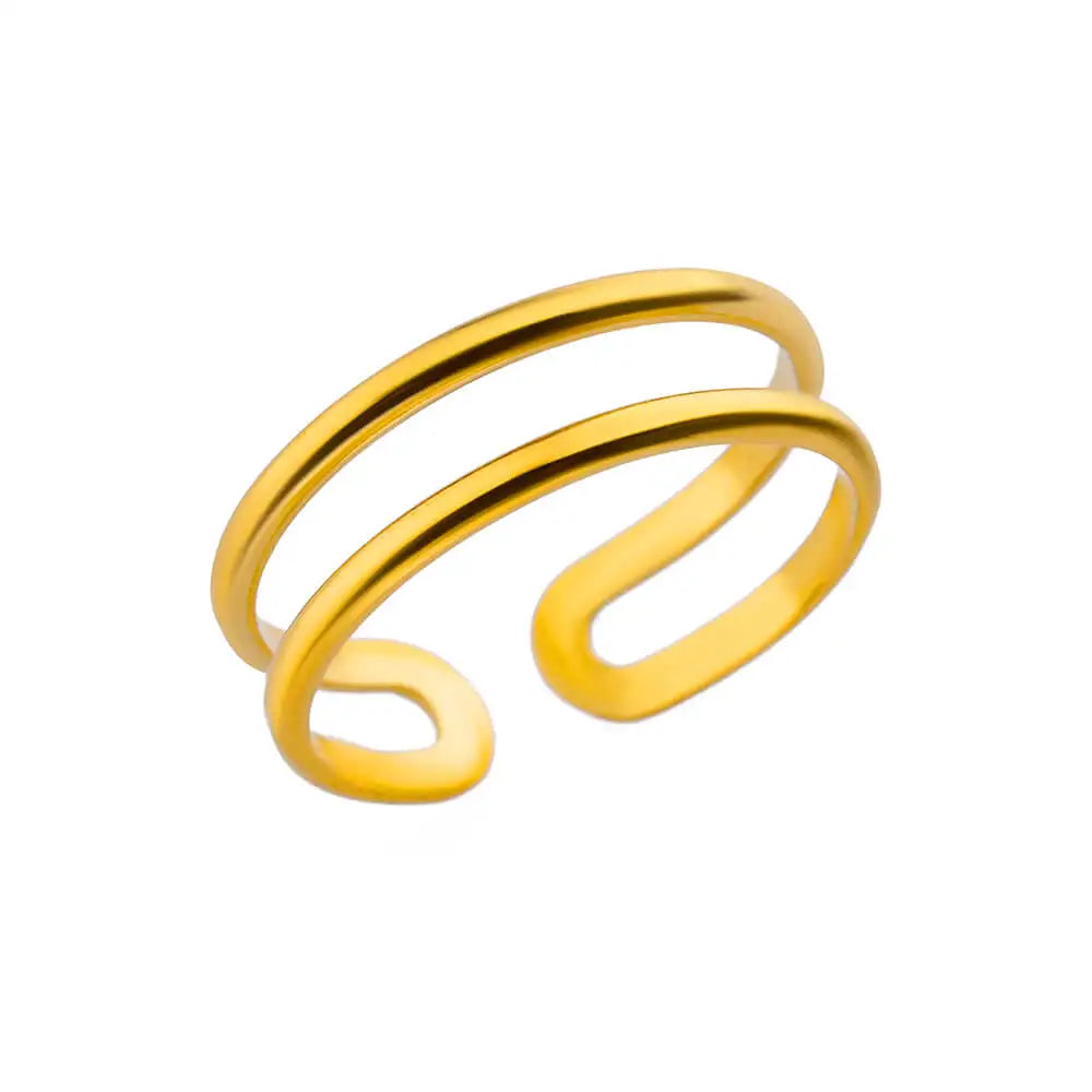 Gold Color Opening Couple Ring