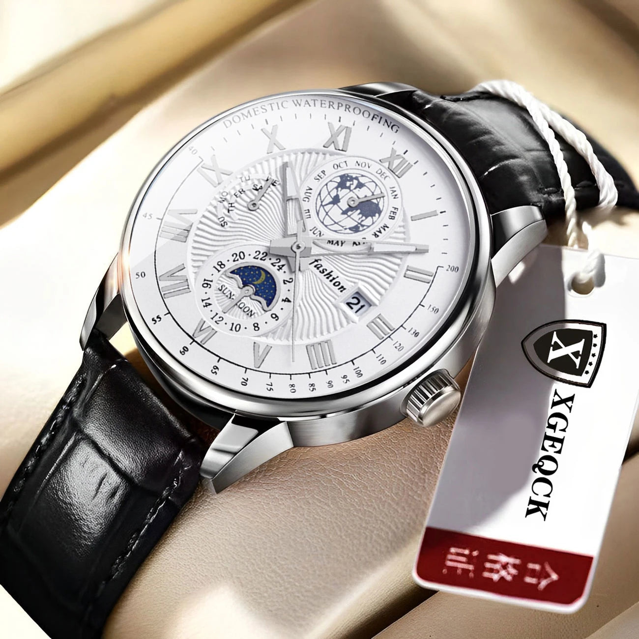 Men's Wristwatch Waterproof Luminous Leather Date Quartz Watches