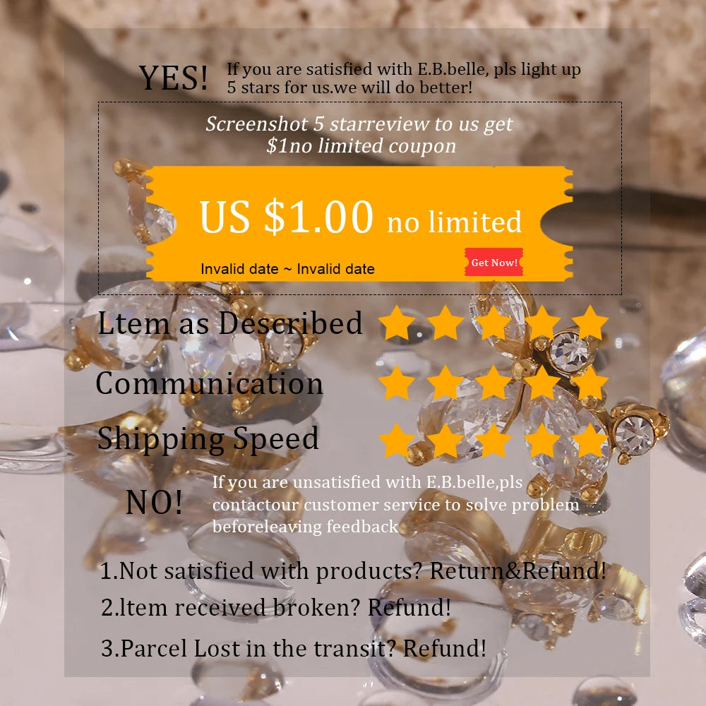 E.B.belle Blade Chain Necklace Stainless Steel Hypoallergenic 18K Gold Plated Minimalist Women's Neck Chain Jewelry Decoration
