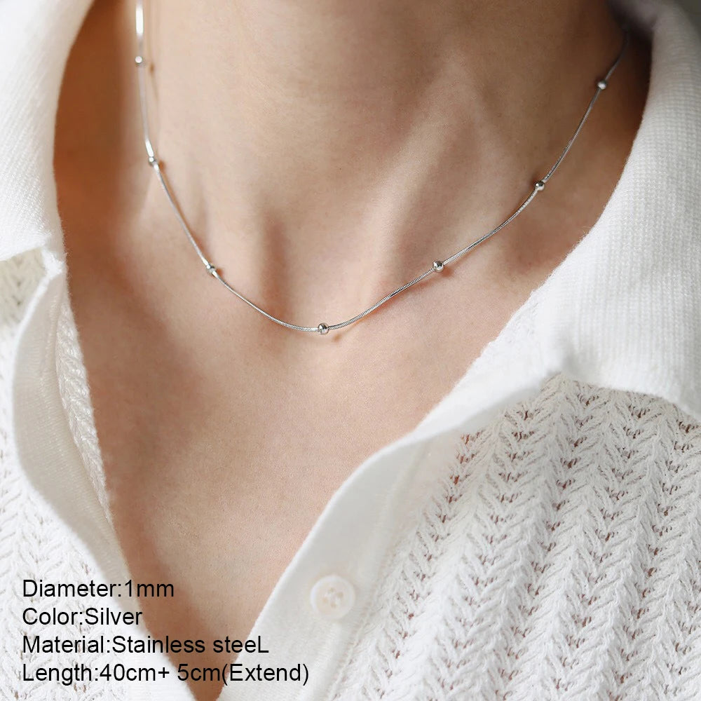 Kpop Chains Necklace for Women Stainless Jewelry on the neck new in premium stainless steel jewelry