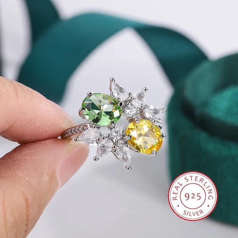 Green Yellow Zirconia Ladies Ring