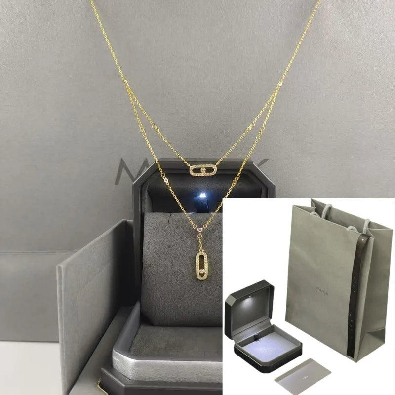 Exquisite Design Women's Minimalist Double-layer Necklace. Exquisite design suitable for everyday wear, a classic luxury brand j