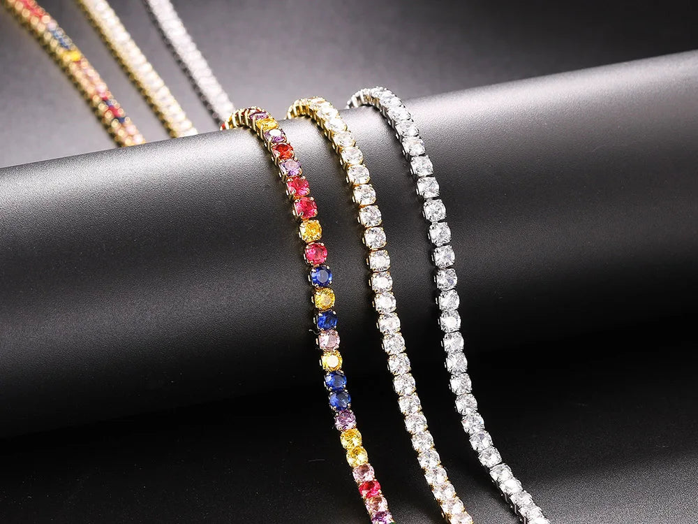 Hip Hop Iced Out Tennis Chain Necklace For Men Women Luxury Cubic Zircon Crystal Short Rock Neck Accessories Jewelry