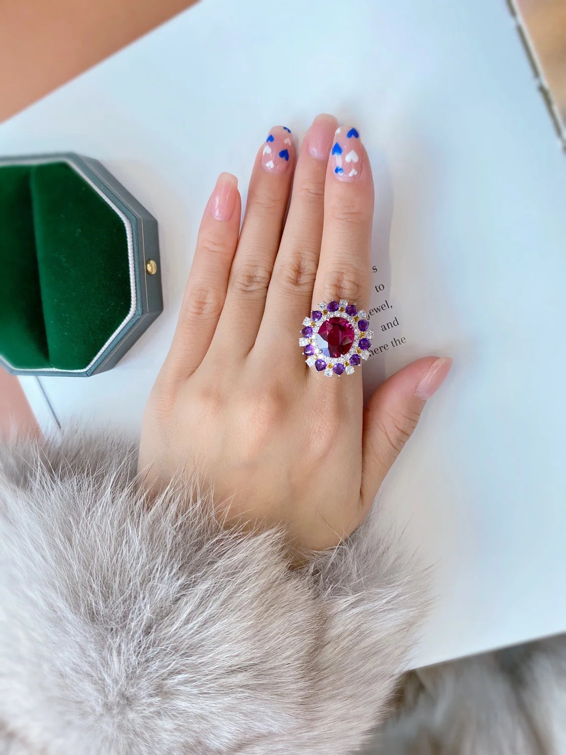 925 Silver Ring Oval Vintage Real Ruby Rings