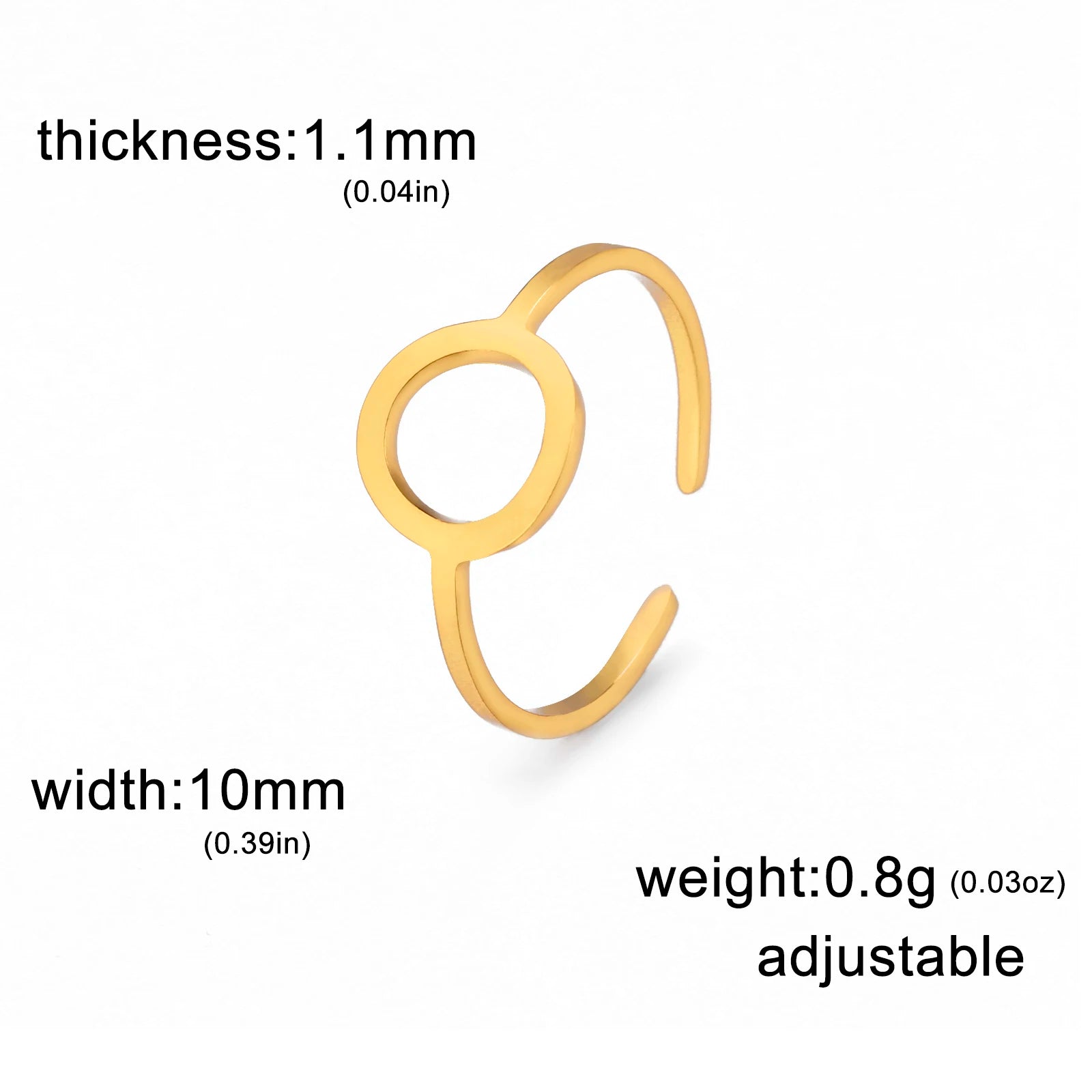 Skyrim Simple Geometric Hollow Round Ring Women Stainless Steel Minimalist