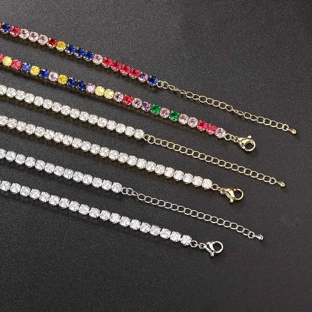 Hip Hop Iced Out Tennis Chain Necklace For Men Women Luxury Cubic Zircon Crystal Short Rock Neck Accessories Jewelry
