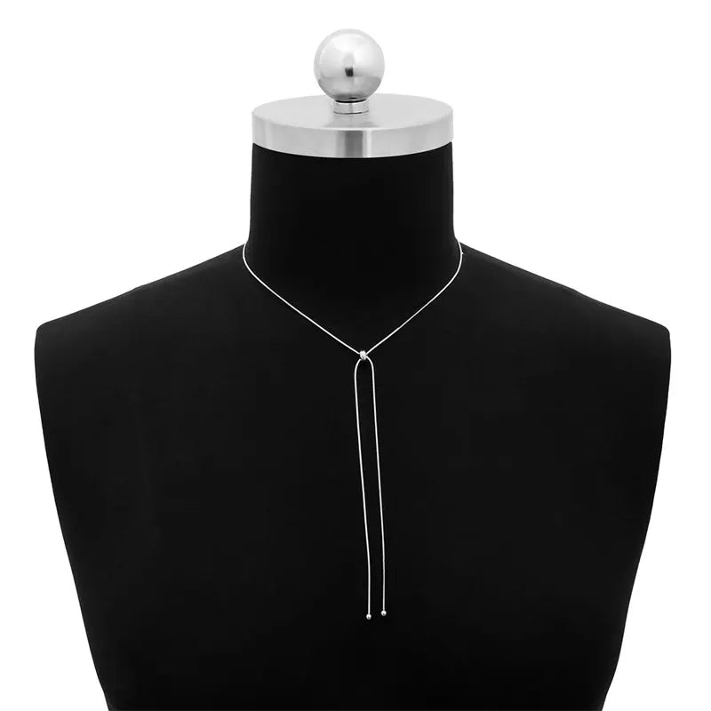 Simple Long Tassel Chain Necklace for Women Trendy Adjustable Choker Necklace Fashion Jewelry Chain On The Neck