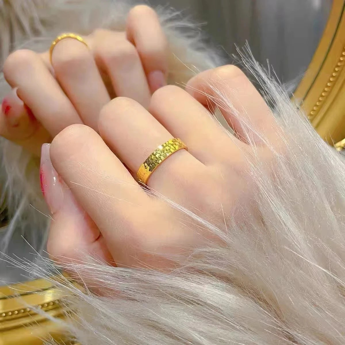 Real 18k Gold Ring for Woman High-quality Luxury Ring