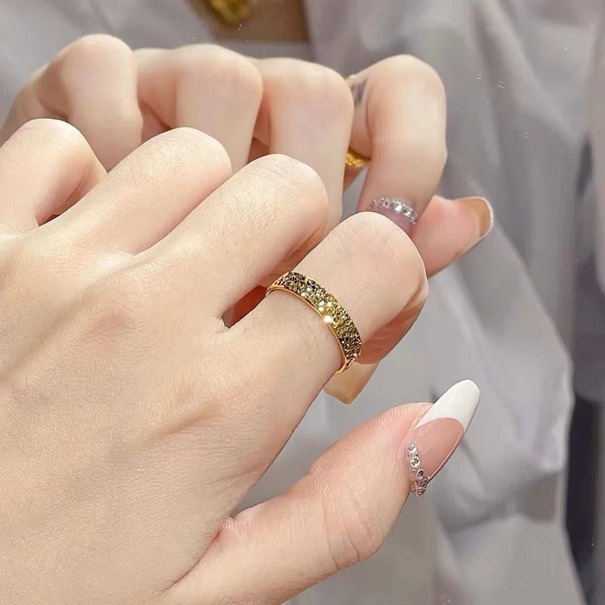 Real 18k Gold Ring for Woman High-quality Luxury Ring