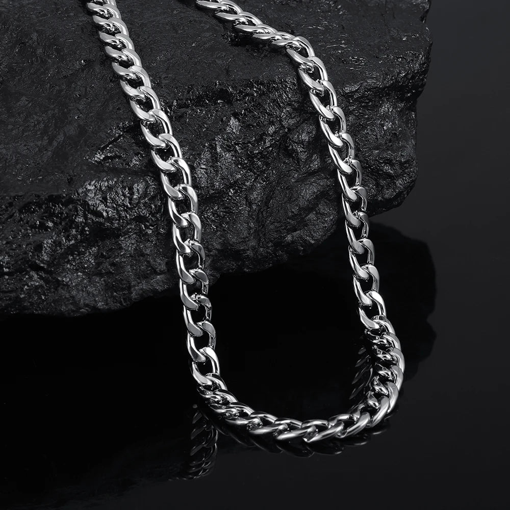High Quality Classic Cuban Link Chain Smooth Necklace Fashion Jewelry