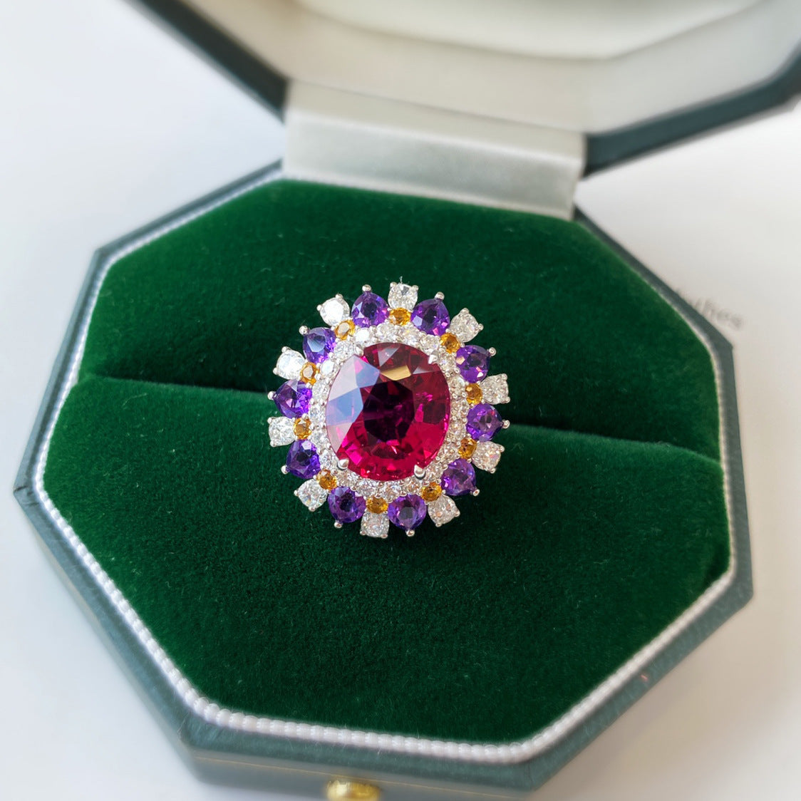925 Silver Ring Oval Vintage Real Ruby Rings