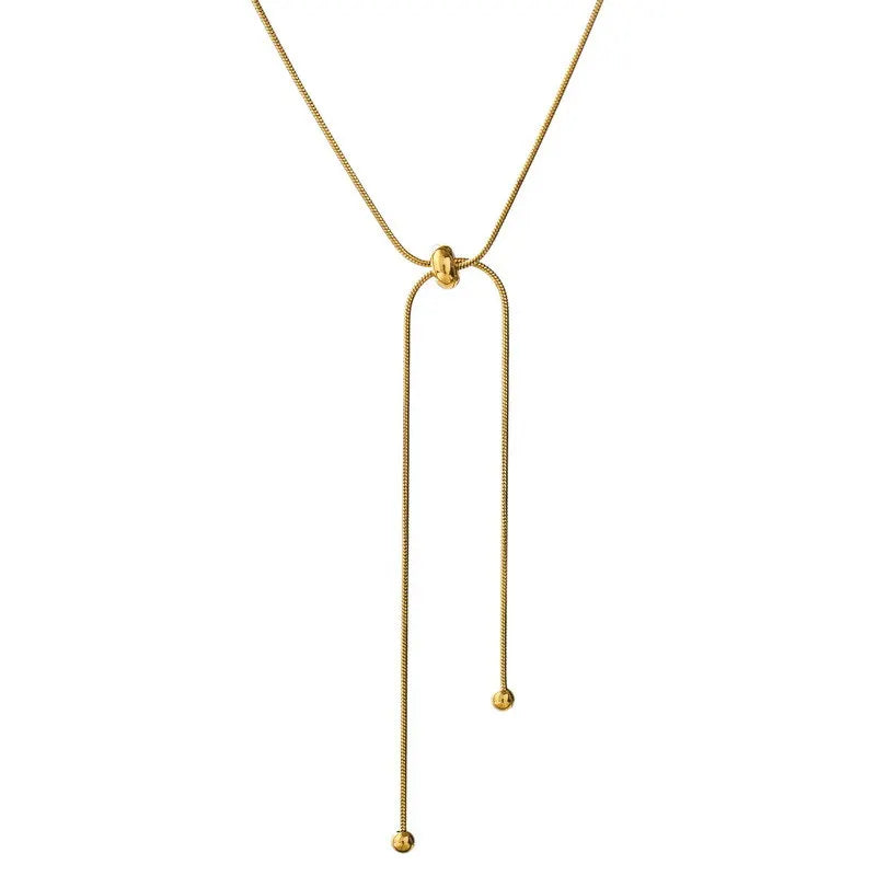Simple Long Tassel Chain Necklace for Women Trendy Adjustable Choker Necklace Fashion Jewelry Chain On The Neck
