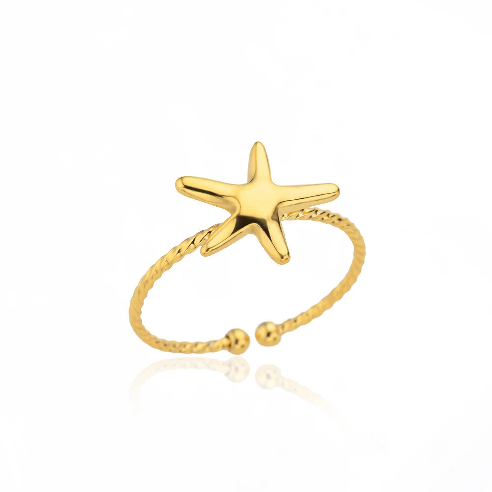 Gold Color Opening Couple Ring