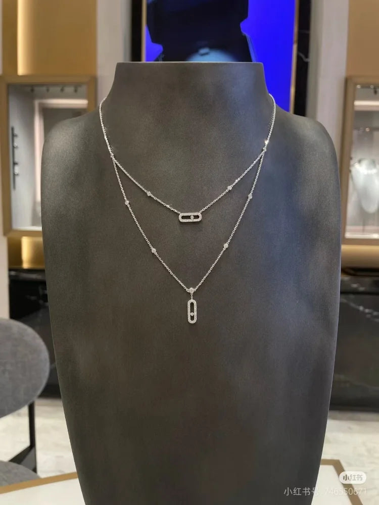 Exquisite Design Women's Minimalist Double-layer Necklace. Exquisite design suitable for everyday wear, a classic luxury brand j
