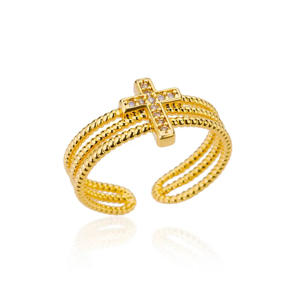 Gold Color Opening Couple Ring