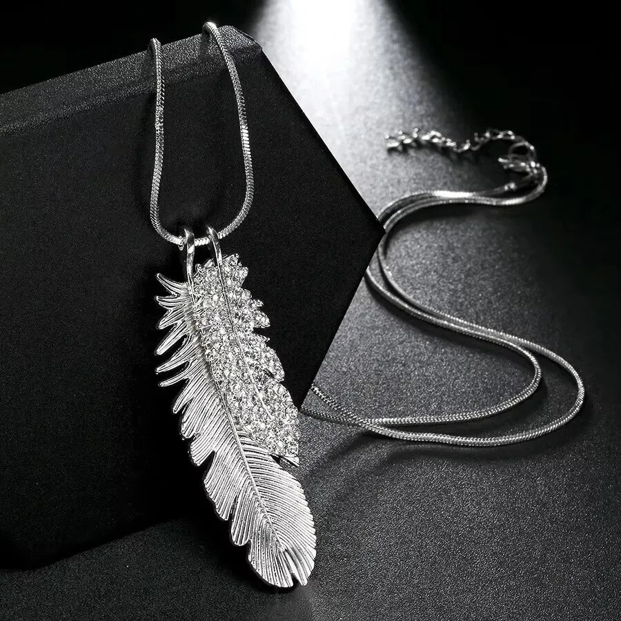 Long Necklace Crystal Women Statement Necklace Jewelry 2024 Fashion Black Chain Drops Maxi Necklaces Pendants Kolye Collier