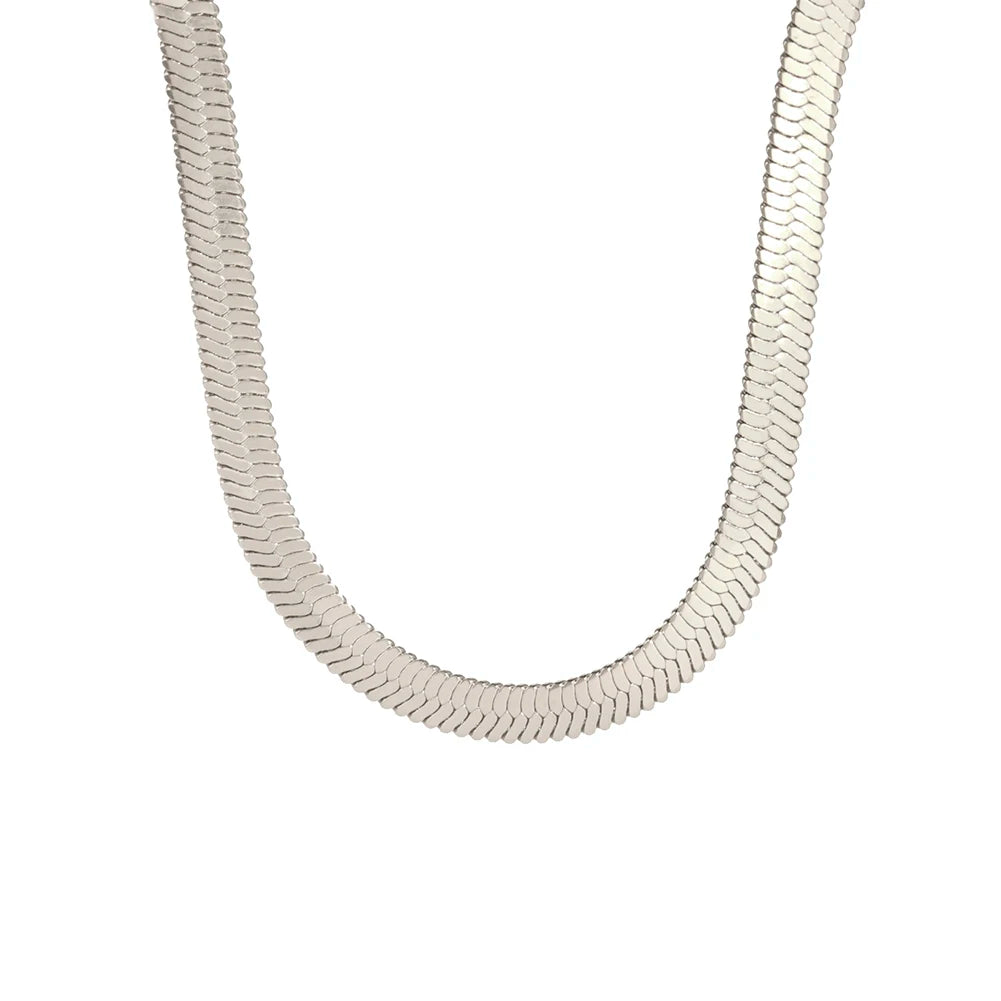 Hip Hop Snake Chain Necklace for Men New Fashion Stainless Steel Silver Color Necklace