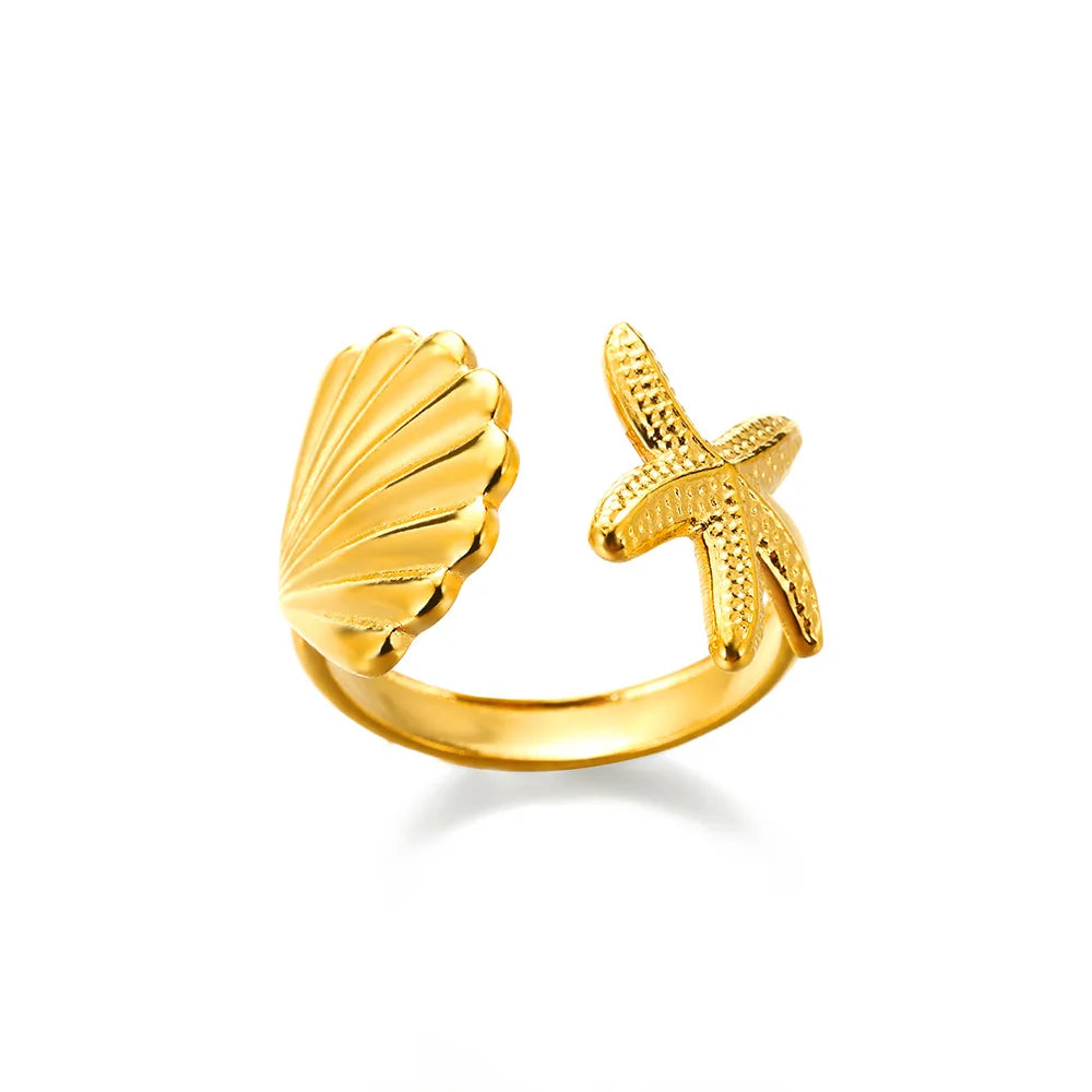Gold Color Opening Couple Ring